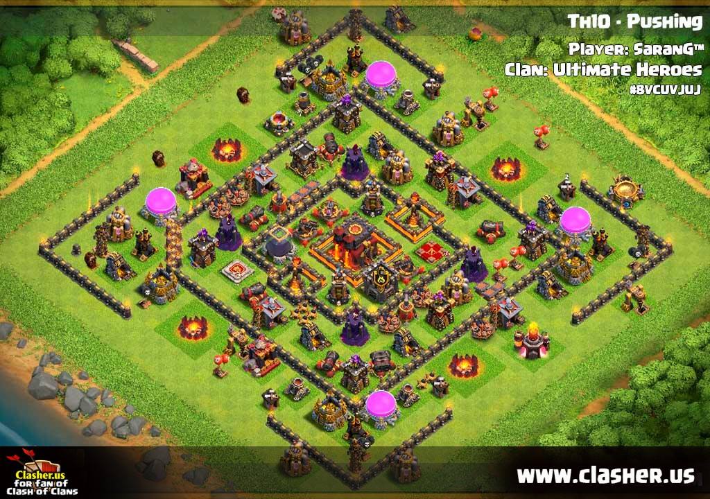 Maps Of Clash Of Clans Town Hall 10 - Hybrid Base Map #1 - Clash Of Clans | Clasher.us