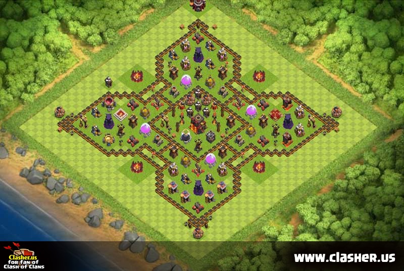 Clash Of Clans Maps Town Hall 10 - Hybrid Base Map #13 - Clash Of Clans | Clasher.us