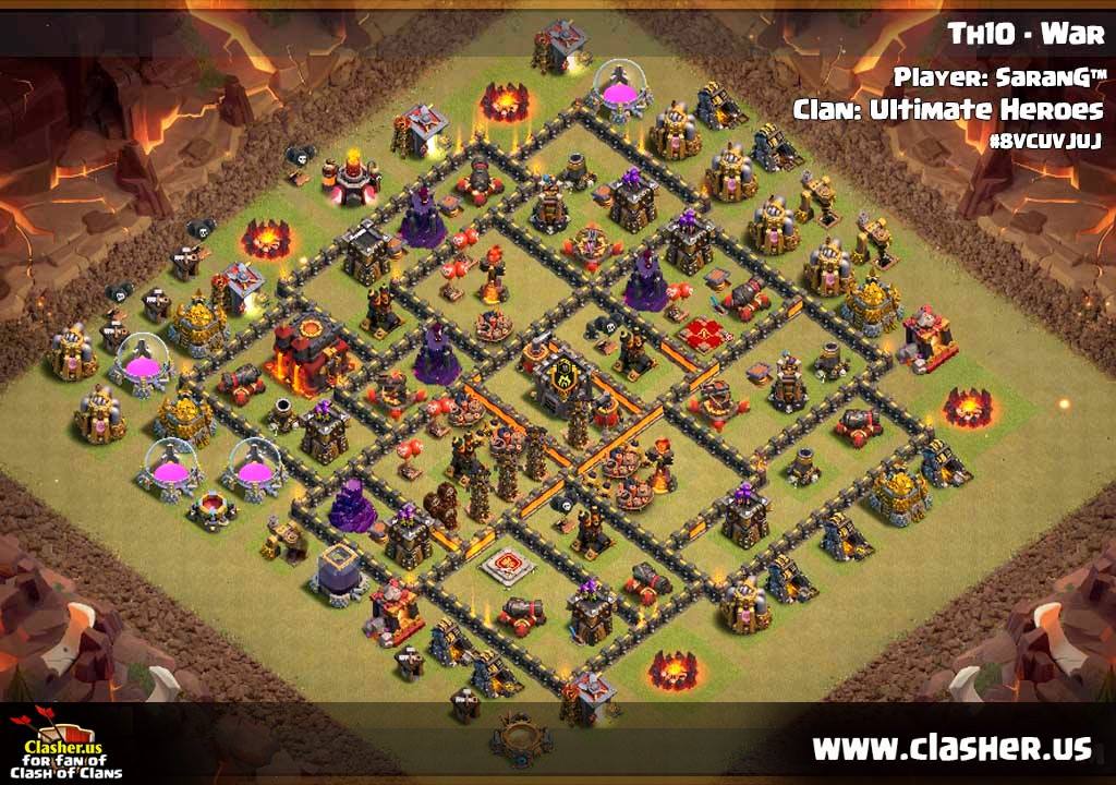 clash of clans 10th town hall base war
