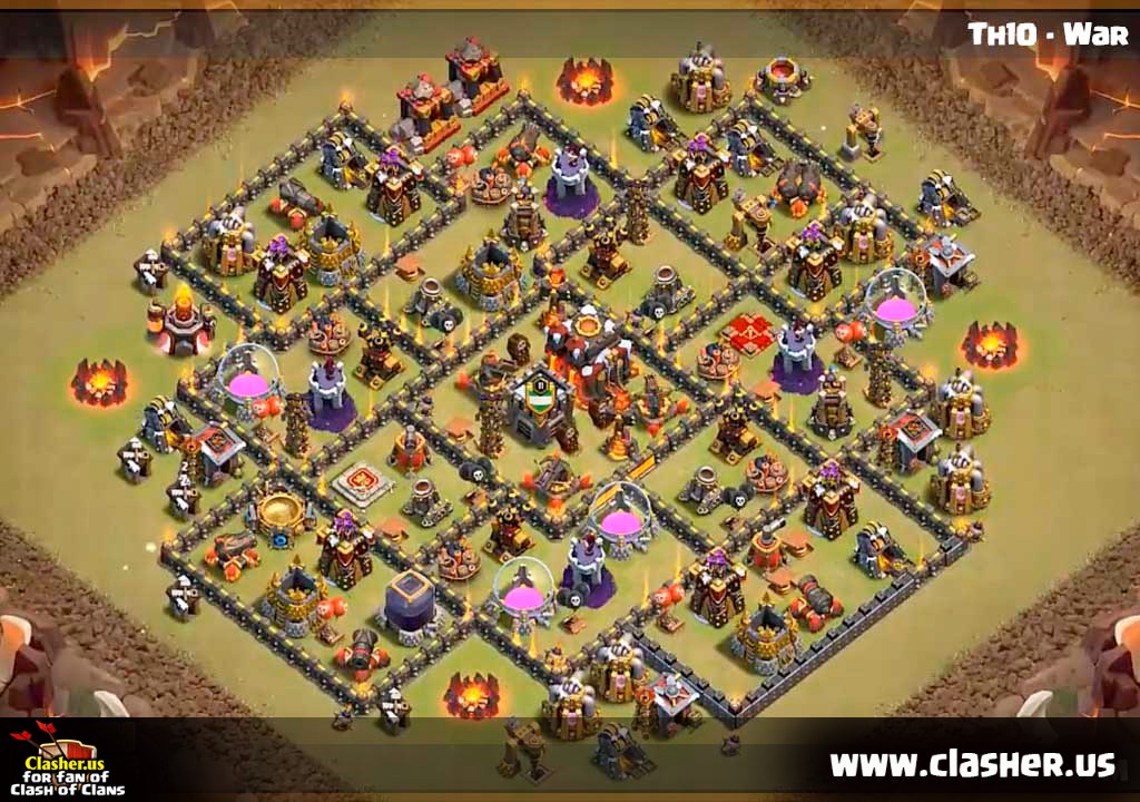 Town Hall 10 - WAR Base Map #4.