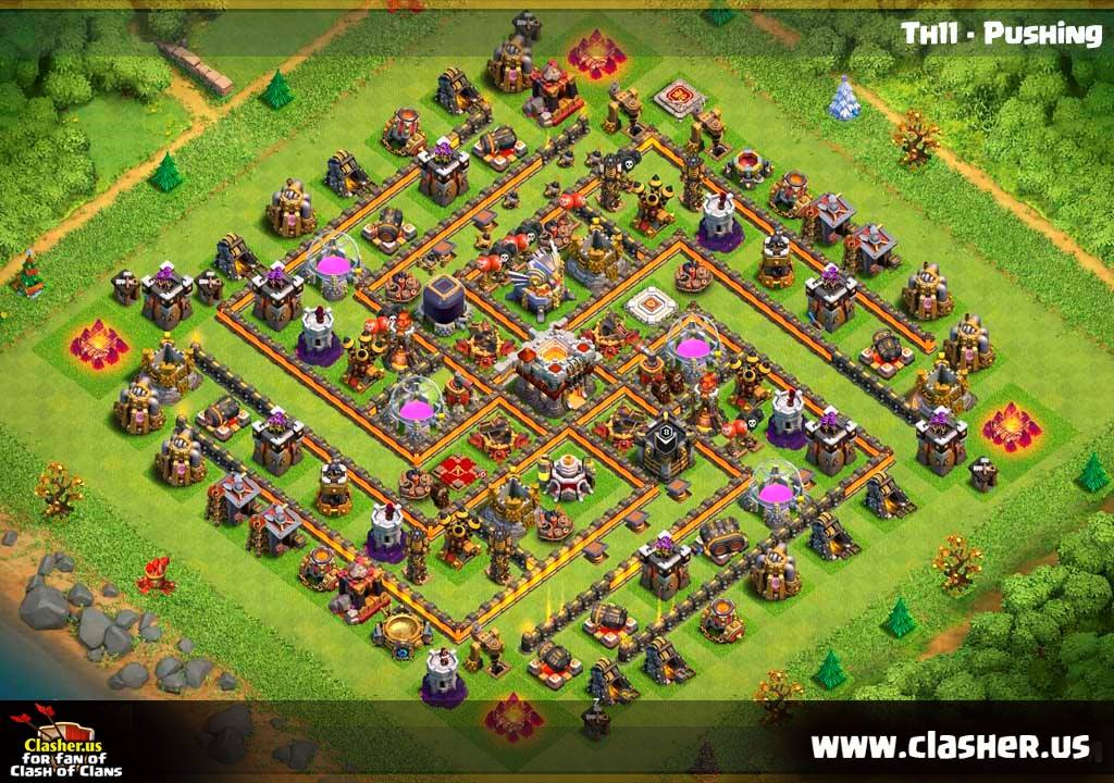 Map Clash Of Clans Town Hall 11 Town Hall 11 - Trophy Base Map #11 - Clash Of Clans | Clasher.us