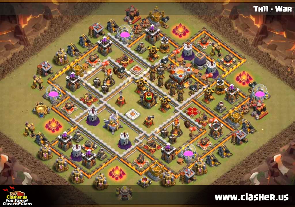 Town Hall 11 - WAR Base Map #5.