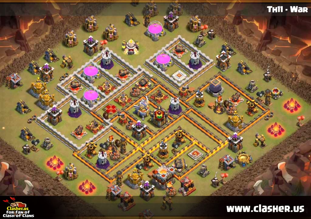 Town Hall 11 War Base Map 6 Clash Of Clans Clasherus
