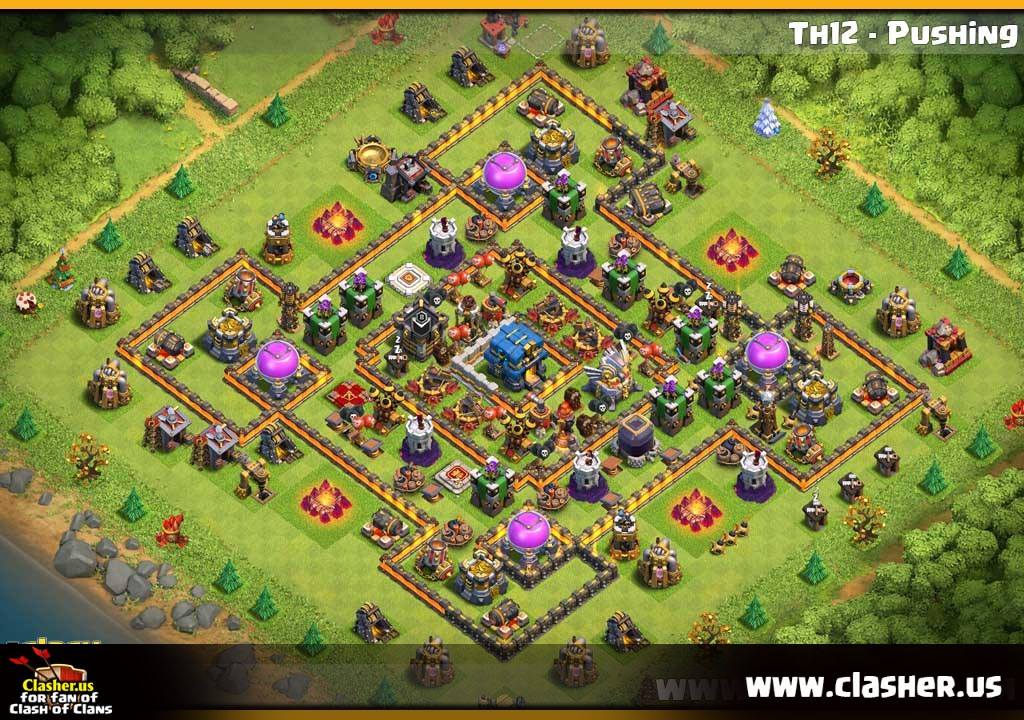 Map Clash Of Clans Town Hall 12 Town Hall 12 - Trophy Base Map #15 - Clash Of Clans | Clasher.us