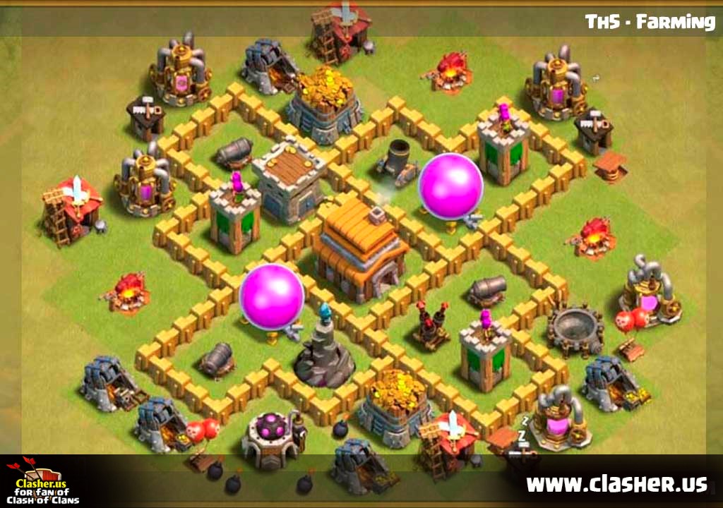 clash of clans maps town hall 5