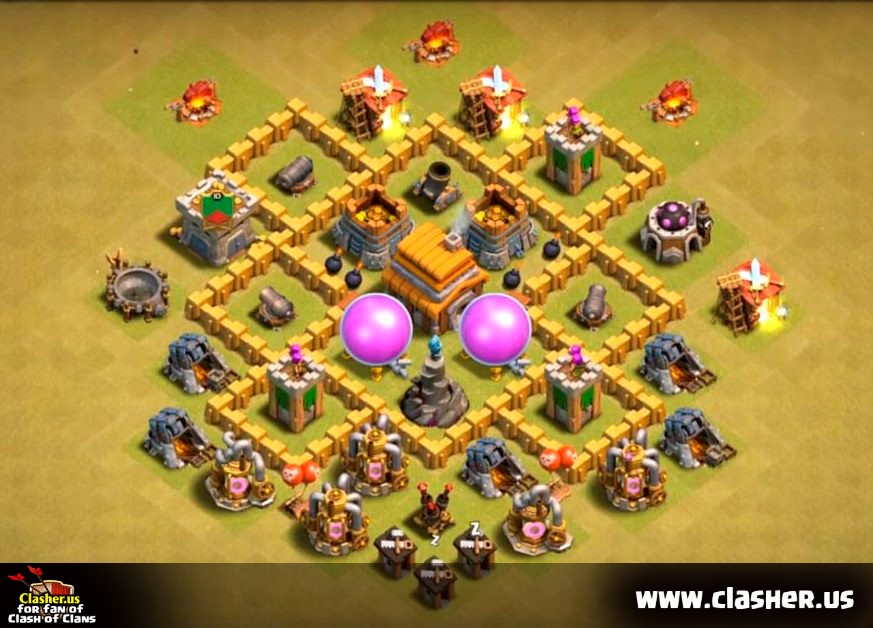 Town Hall 5 War Base Map 11 Clash Of Clans Clasher Us.