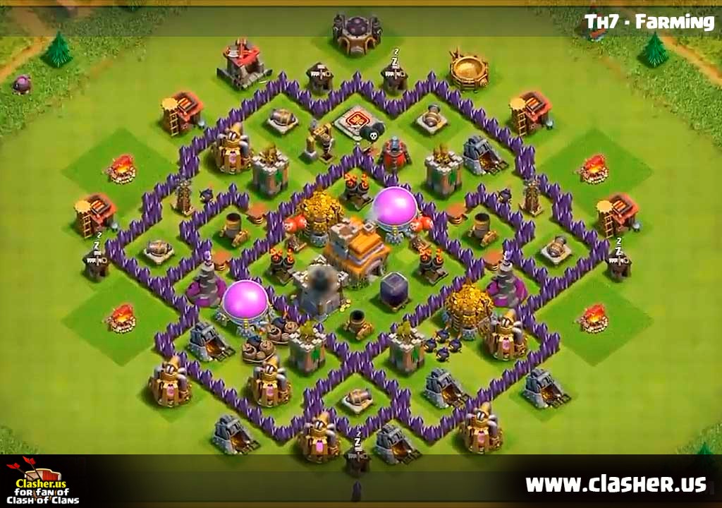 Town Hall 7 - FARMING Base Map #5. 