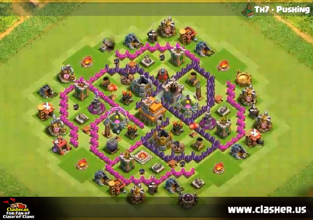 Town Hall 7 - TROPHY Base Map #17 - Clash of Clans Clasher.us.
