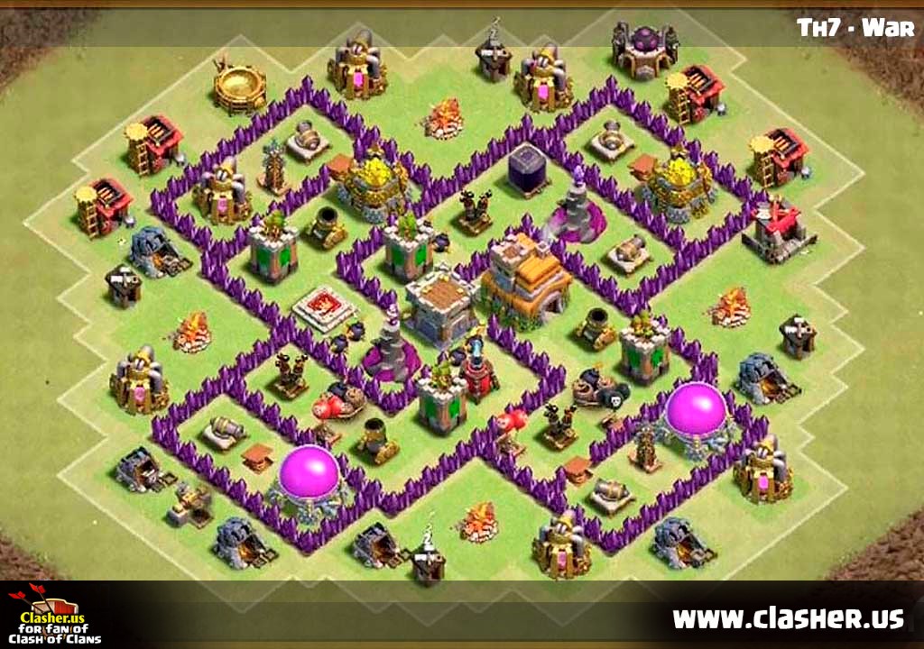 Town Hall 7 War Base Map 14 Clash Of Clans Clasher Us