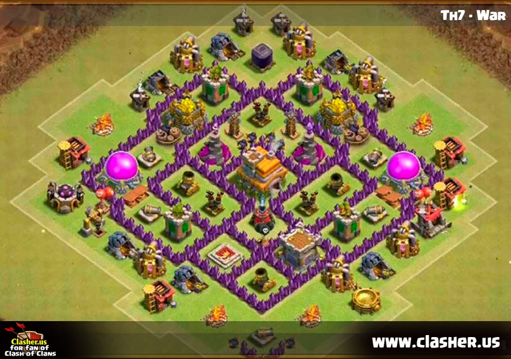 Town Hall 7 War Base Map 2 Clash Of Clans Clasher Us.