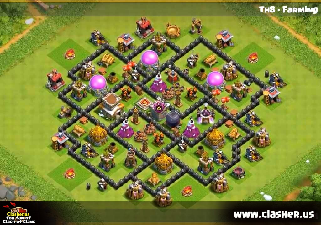 Here i will provide 12+ best th8 farming bases. 