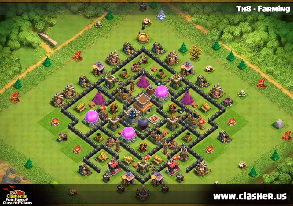 Town Hall 8 War Bases Learn Coc Guide Here