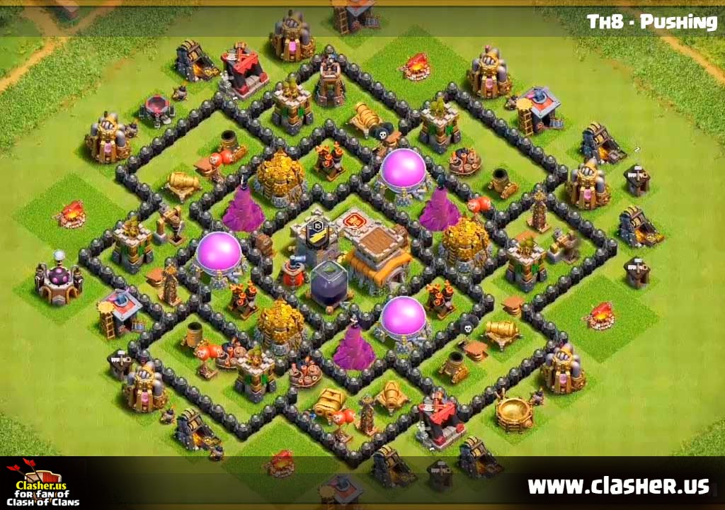 Town Hall 8 - TROPHY Base Map #29.
