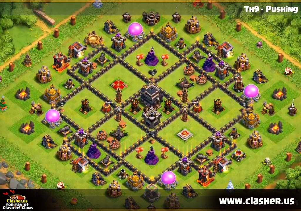 Town Hall 9 - HYBRID Base Map #1.