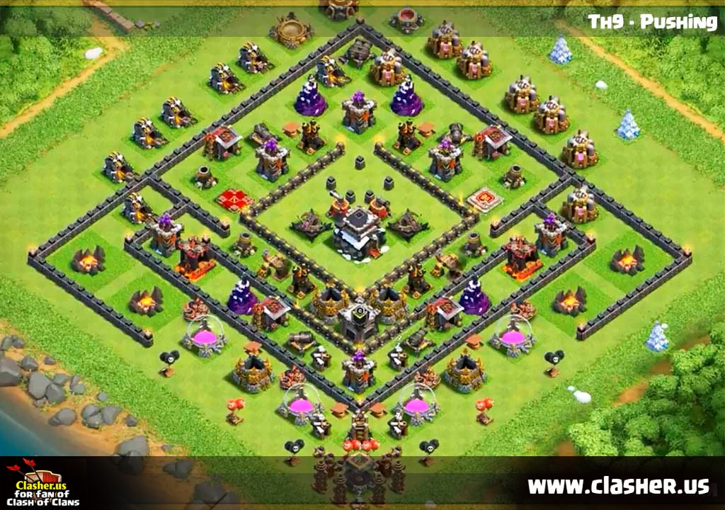 Town Hall 9 Trophy Base Map 3 Clash Of Clans Clasher Us.